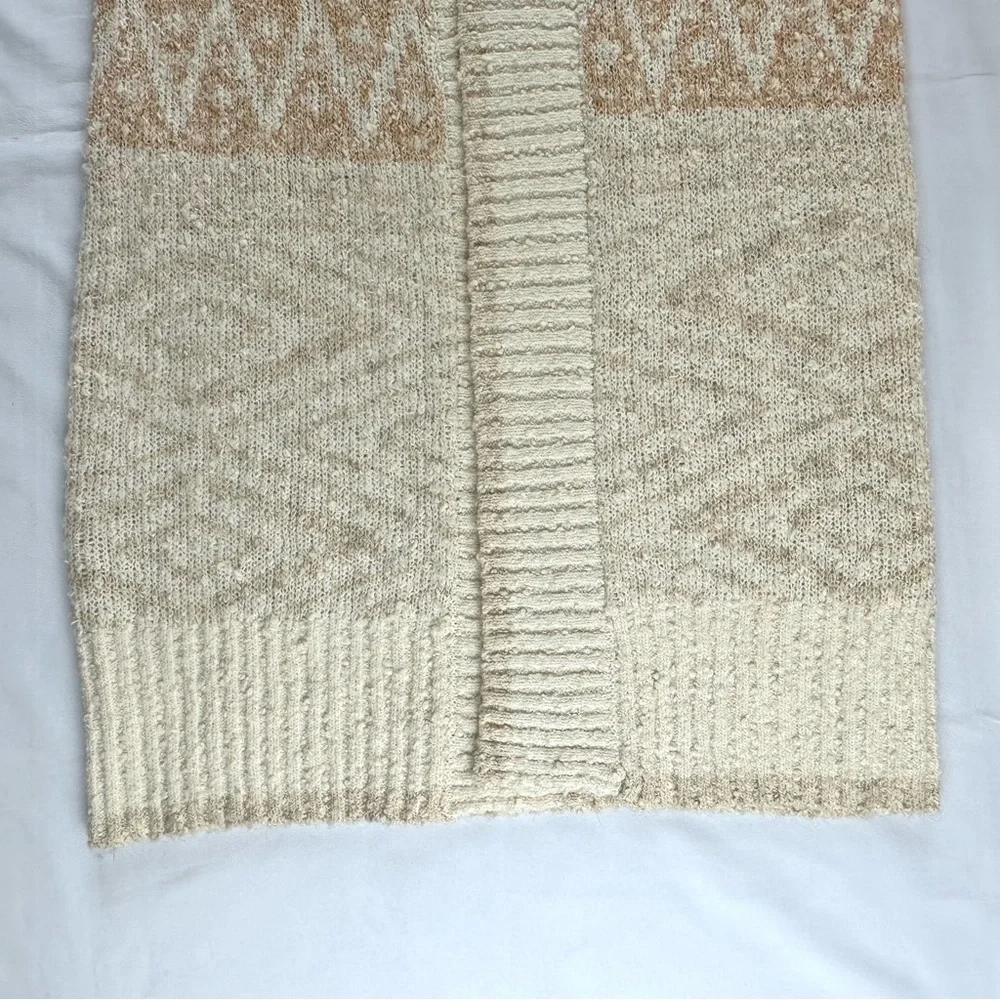 JOIE Longline Nordic Duster Cardigan in Cream/Tan Bouclé Knit Size X-Small (NWT) - Picture 12 of 14
